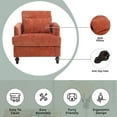 thumbnail image 4 of Homefun Mid Century Chenille Accent Chair Reading Armchair Pillow Wood Legs Living Room Bedroom Apartment, 4 of 6