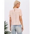 thumbnail image 3 of DARING DIVA Women's Peasant Plaid Smocked Ruffle Puff Sleeve Blouses XS Pink, 3 of 6