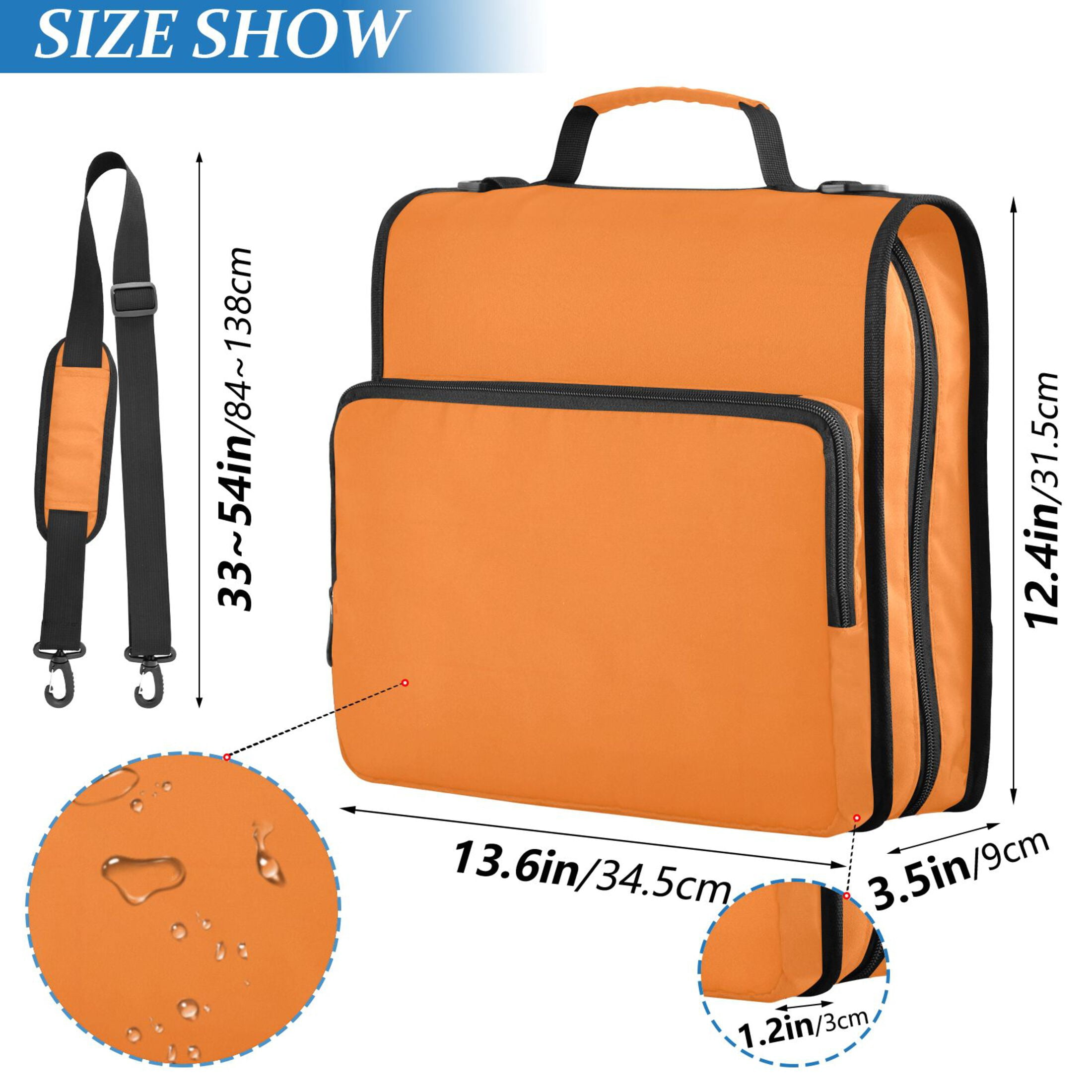 ALAZA Zipper Binder Orange Color 3 Ring Trapper Keeper File Folder Organizer Bag