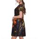 thumbnail image 2 of Disketp Vintage Floral Skull para Vestido de Manga Corta para Mujeres, Vestidos de Verano para Mujeres, Casual y Holgado para la Playa, 2 of 6