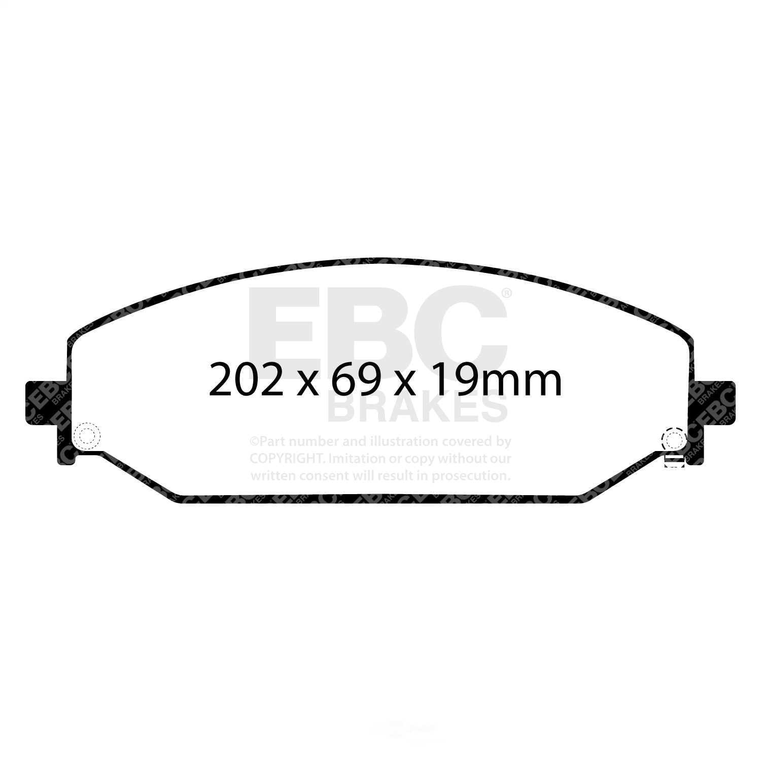 EBC Brakes DP63094 6000 Series Greenstuff Truck/SUV Brakes Disc Pads, FMSI Pad No. D2179 Vented