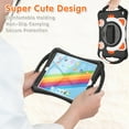 thumbnail image 6 of Dteck Shoulder Strap Case for Apple iPad 8th Generation 10.2" (2020),360° Rotating Hand Strap Kids Friendly Shockproof Cute Rubber Kickstand iPad 7th Gen 10.2" 2019 Protector Cover,Black+Orange, 6 of 6