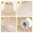 thumbnail image 7 of Arturesthome White Handwoven Rattan Boho Pendant Lighting Fixtures Wicker Hanging Ceiling Light Chandelier Handmade Woven Basket Lampshade- Lights, 7 of 7