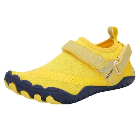 Futezty Kids Barefoot Shoes Boys Girls Sneakers Naturally Splay Shoes Toddler Little Big Kid(Yellow 11.5 Little Child)