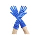 thumbnail image 1 of Guantes de ópera largos de satén brillante para mujer INSPIRE CHIC, con pliegues, de dedo completo, talla única, color azul, 1 of 6