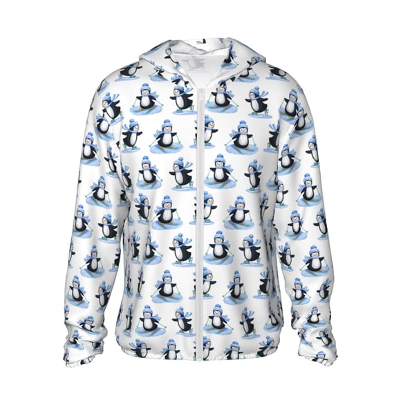 Fotbe Veste de Protection Solaire UPF 50+ Amusante pour Hommes et Femmes avec Capuche et Poches pour Randonnée en Plein Air-Moyen