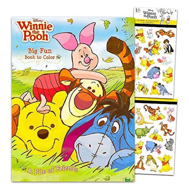 Libro para colorear Disney Winnie the Pooh con pegatinas 96 páginas 8.5 x 10 pulgadas