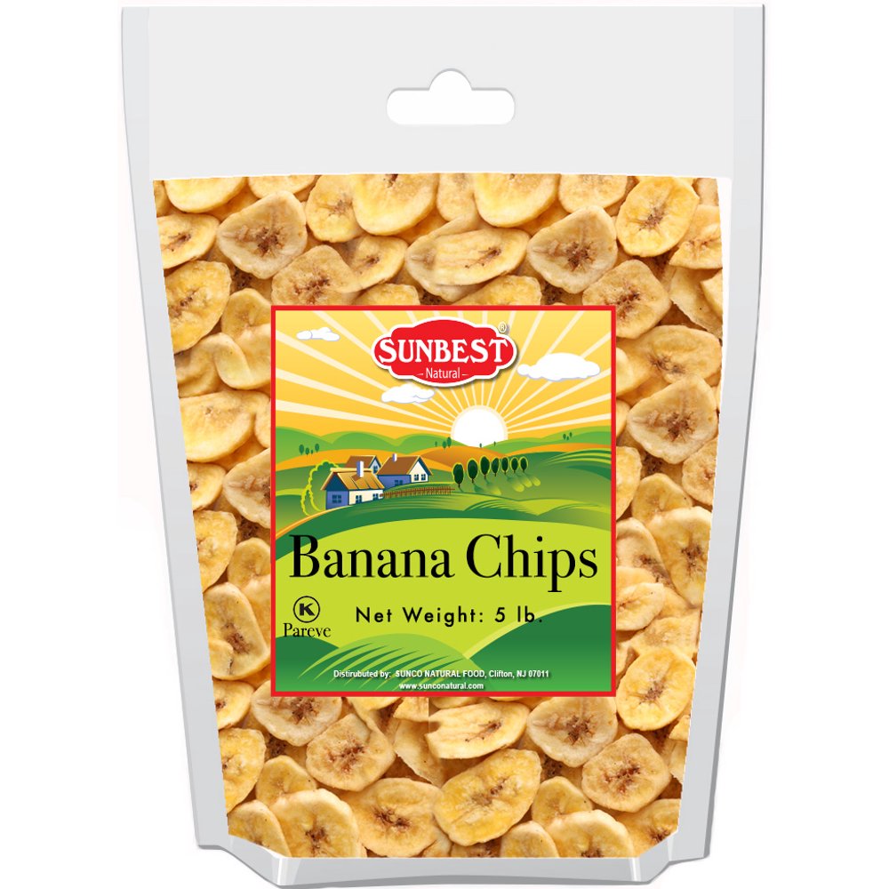 SUNBEST Banana Chips Sweetened 5 Lb in Resealable Bag (80 Oz) Walmart