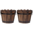 thumbnail image 3 of Raindrops 2 Count Plants Carbonized Wood Flowerpot 18.50X18.50X15.00CM Brown, 3 of 8