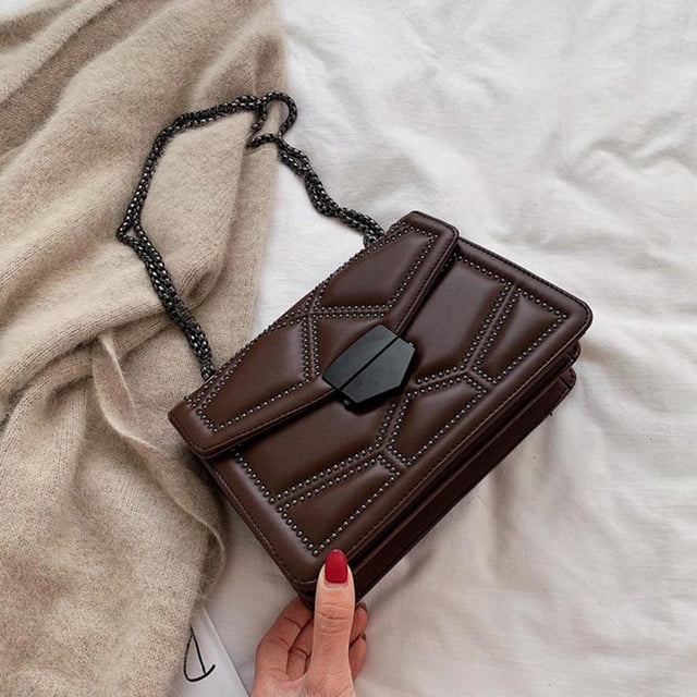 Bolso de hombro para mujer, tarjetero con cremallera, cartera, bandolera, Café Hugo embrague de hombro para mujer