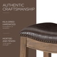 thumbnail image 5 of Open Box Maven Lane Adrien Stool in Walnut Finish w/Marksman Vegan Leather, 5 of 7