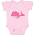 thumbnail image 3 of Inktastic Cute Pink Whale in Nautical Hat Boys or Girls Baby Bodysuit, 3 of 5