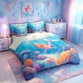 thumbnail image 2 of meiyoeat Fairy Mermaid Princess Twin Bedding for Kids Boys Girls, Dreamy Marine Animal Bedding Comforter Set, Blue Pink, Grey Reversible, 7pcs, 2 of 6