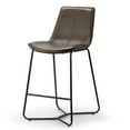 thumbnail image 5 of Glamour Home Avon 30.25" Fabric & Iron Bar Stool in Beige/Black (Set of 2), 5 of 7