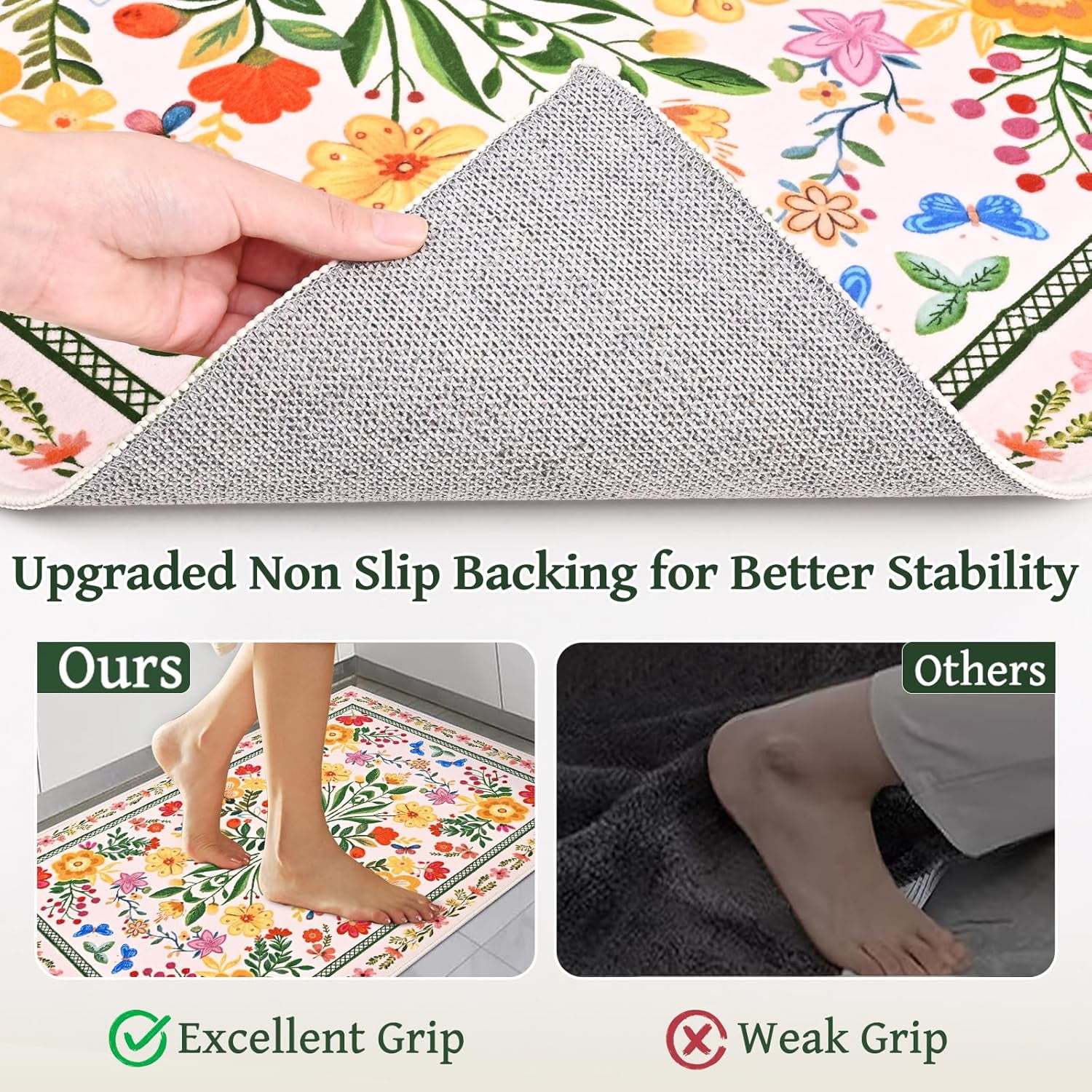 Bleum Cade 8'x10' Area Rugs for Living Room, Washable Rugs Modern Rugs for Bedroom Dinning Room,Boho Floral Rug Ultra Soft Non Slip Durable Large Carpet Home Decor,Beige