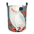 thumbnail image 1 of Balery Cockatoo Red Berries Cesta de ropa redonda con asas, impermeable, independiente, para ropa, juguetes, dormitorio y familia-Medium, 1 of 6