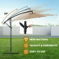 thumbnail image 6 of JOINSUN 10FT Cantilever Patio Umbrella with Tilt & Crank, Self-Locking Outdoor Umbrella with 8 Sturdy Ribs, Large Sun Shade for Deck, Garden, Poolside, Grey, 6 of 7
