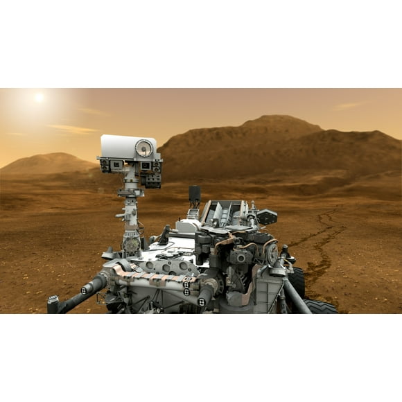 concept d'Artiste du robot de Curiosité de Laboratoire de Science de Mars de Mars, un robot mobile pour Enquêter sur la Capacité Passée Ou Présente de Mars à Soutenir la Vie Microbienne.