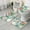 Pastel Pioneer Flower, variant on Colorful Geometric Triangle Diamond Pattern Bathroom Rugs Sets 3 Piece,Toilet Cover Set,Absorbent Non Slip Bathroom Mats Sets with U-Shaped Contour Rug Toilet Rug Set