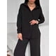thumbnail image 5 of Conjuntos de 2 Piezas para Mujer: Conjuntos Casuales de Salón, Camisas de Larga con Botones y Pantalones de Pierna Negro XL, 5 of 9