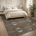 thumbnail image 3 of ODIKA 8'x10' Washable Area Rug Durable, Non-Slip Patchwork Inspired Block Layout Symmetrical Decorative Round for Living Room, Under Sectional, Family, 3 of 7