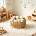 thumbnail image 5 of Yaayu Imitation Rattan Woven Storage Basket with Lid, Covered Organizer for Snacks Toys Clothing, Storage Bin for Home, Medium, 5 of 6