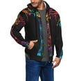 thumbnail image 2 of Kdxio Neon Psychedelic Giraffe Print Men Hoodies Casual Hoodies for Men with Zip Pockets Full Zip Long Sleeve Sweatshirt Sports Hooded Jacket-Small, 2 of 5