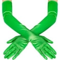 thumbnail image 4 of Xfvqtps Women Long Satin Gloves Solid Color for Christmas Party Dancing Evening Party Opera Green, 4 of 5