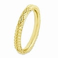 thumbnail image 3 of 925 Sterling Silver Stackable Expressions Gold-plated Patterned Ring Size: 9; for Adults and Teens; for Women and Men, 3 of 5