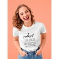 thumbnail image 2 of Aunt Like A Mom Only Cooler Funny Graphic Women White T-Shirt, Female Medium, 2 of 4