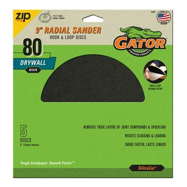 1 Pc, Gator 9 In. Silicon Carbide Hook And Loop Drywall Sanding Disc 80 Grit Medium 5 Pk