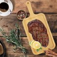thumbnail image 5 of Latrodar Wood Cutting Board With Handle Wooden Ecologicals Bamboos Serving Board Kitchen Chopping Boards For Pizza Bread Cheese Charcuterie Fruit Vegetables Upgraded Beige 12x8 Inc, 5 of 5