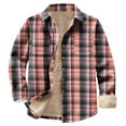 thumbnail image 2 of Feancey Flannel Shirt Jackets for Men Winter Sherpa Lined Plaid Shacket Long Sleeve Casual Button Down Shirts Warm Fleece Coats with Pockets Multicolor XL, 2 of 7