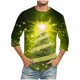 thumbnail image 1 of Camisas de Manga Larga para Hombres Imprimir Casual Cuello Redondo Blusa de Manga Corta, Camisas de Lino para Hombres, 1 of 1