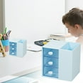 thumbnail image 2 of LYINGF Plastic Desk Organizer for Office Supplies and Desk Accessories with 3 Drawers for Desktop Storage,Desk Organization for Home,Office,Study, Workstation for Pens,Clips,Notes,Small Items ﻿, 2 of 7