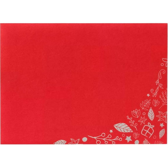 LUXPaper A7 Invitation Envelopes, 5 1/4 x 7 1/4, Holiday Leaves on Ruby Red, 250/Pack
