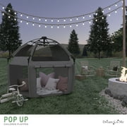 Dream On Me Pop Up Children Playpen, Easy Set-Up- Indoor Play House and Outdoor Play Tent with Canopy Cover, Charcoal