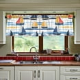 thumbnail image 3 of Yayeee Kitchen Curtains Tier Set of 2 Light Filtering 57"x24" Over Sink Window Panels, Orange Hand Drawn Sailboats, 3 of 7