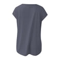 thumbnail image 5 of Women Blouses Womens Athletic Shirts Loose Fit Raglan Tee Christmas Women Shirt Mesh Shirt Womens Camp Shirts Short Sleeve Ladies Short Sleeve T V Neck Workout Summer Attire 2022 Grey M, 5 of 5
