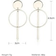 thumbnail image 5 of Geometric Double Circle Hoop Dangle Earrings Simple 8 Infinity Knot Bar Tassel Drop Earrings for Women Jewelry, 5 of 11