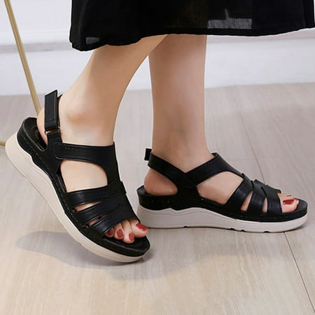

Womenâs Sandals Beautiful Great Womens Sandels Platform Wedge Sandals Women Light Supportive Womens Wedges Comfy Stylish Black 38
