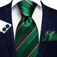thumbnail image 1 of Corbata de boda de seda a rayas rojas y negras para hombre, regalo de gemelos a mano, corbata para hombre, moda para fiesta de negocios, envío directo Dengxun unisex, 1 of 2