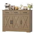 thumbnail image 6 of Homfa 42.5’’ Kitchen Buffet Sideboard Cabinet, 3 Drawers Farmhouse Storage Cabinet with Adjustable Shelf, Rustic Brown, 6 of 7