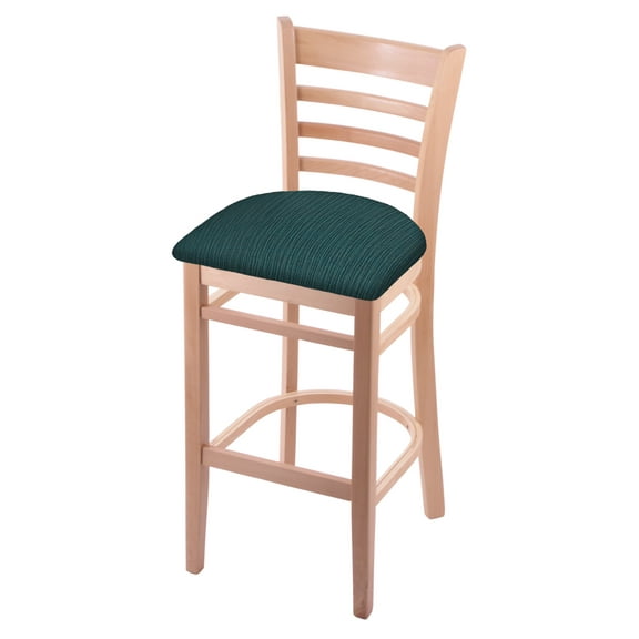 3140 30" Bar Stool with Natural Finish and Canter Red Seat