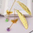 thumbnail image 2 of Marcapáginas de plumas de metal con colgante de mariposa 3D, regalo único de Acción de Gracias de Navidad para profesores amantes de los libros, paquete de 2, 2 of 5