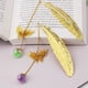 thumbnail image 2 of Marcapáginas de plumas de metal con colgante de mariposa 3D, regalo único de Acción de Gracias de Navidad para profesores amantes de los libros, paquete de 2, 2 of 5