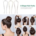 thumbnail image 3 of FRCOLOR Épingles à Cheveux Rétro 3 Pcs Design Simple Coiffe Épingle à Cheveux en Forme de U Bâtons Épingles à Cheveux en Forme de U, 4.33"X1.57"X0.2", 3 of 5