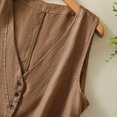 thumbnail image 5 of Womens Cotton Linen Vest Casual Loose V Neck Sleeveless Vests Jacke Fall Outfits Fashion Clothes Tops Coats Jacket Coffee Outerwear Vests For Women XXL, 5 of 6