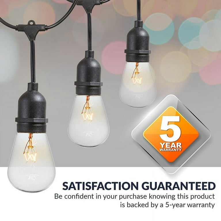 Newhouse Lighting 48ft String Lights 15 Sockets Warm White Light Bulbs Newhouse Lighting 48ft String Lights 15 Sockets Warm White Light Bulbs