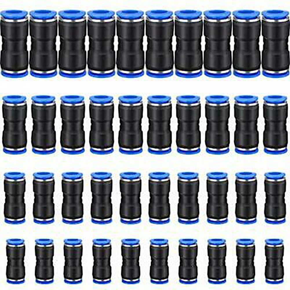 40pcs Tube OD 6mm 1/4 Inch Pneumatic Connector Air Line Quick Fittings Durable 